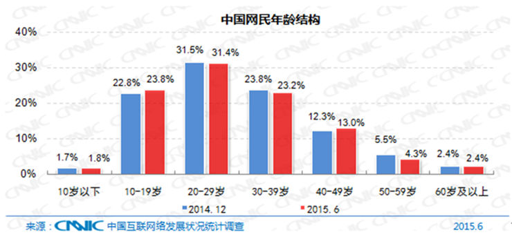 中国网民年龄结构